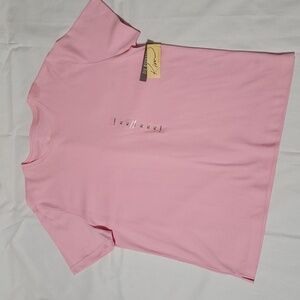 Kim Rogers Light Pink Women's Short Sleeve Top Pink XL